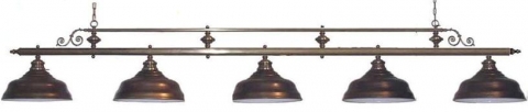 Светильник бильярдный для стола 11-12 футов "Ромикс" 5 плафона