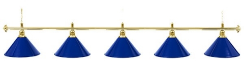 Светильник бильярдный для стола 11-12 футов «GOLDEN BLUE» (5 ПЛАФОНОВ)