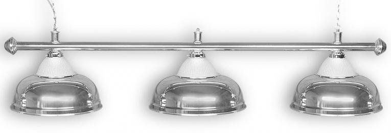 Бильярдный светильник для стола 8 футов "Crown Silver" 3 плафона